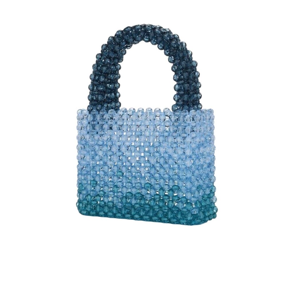 NEW Beaded Ombre Blue Mini Bag - Lightweight Statement Handbag